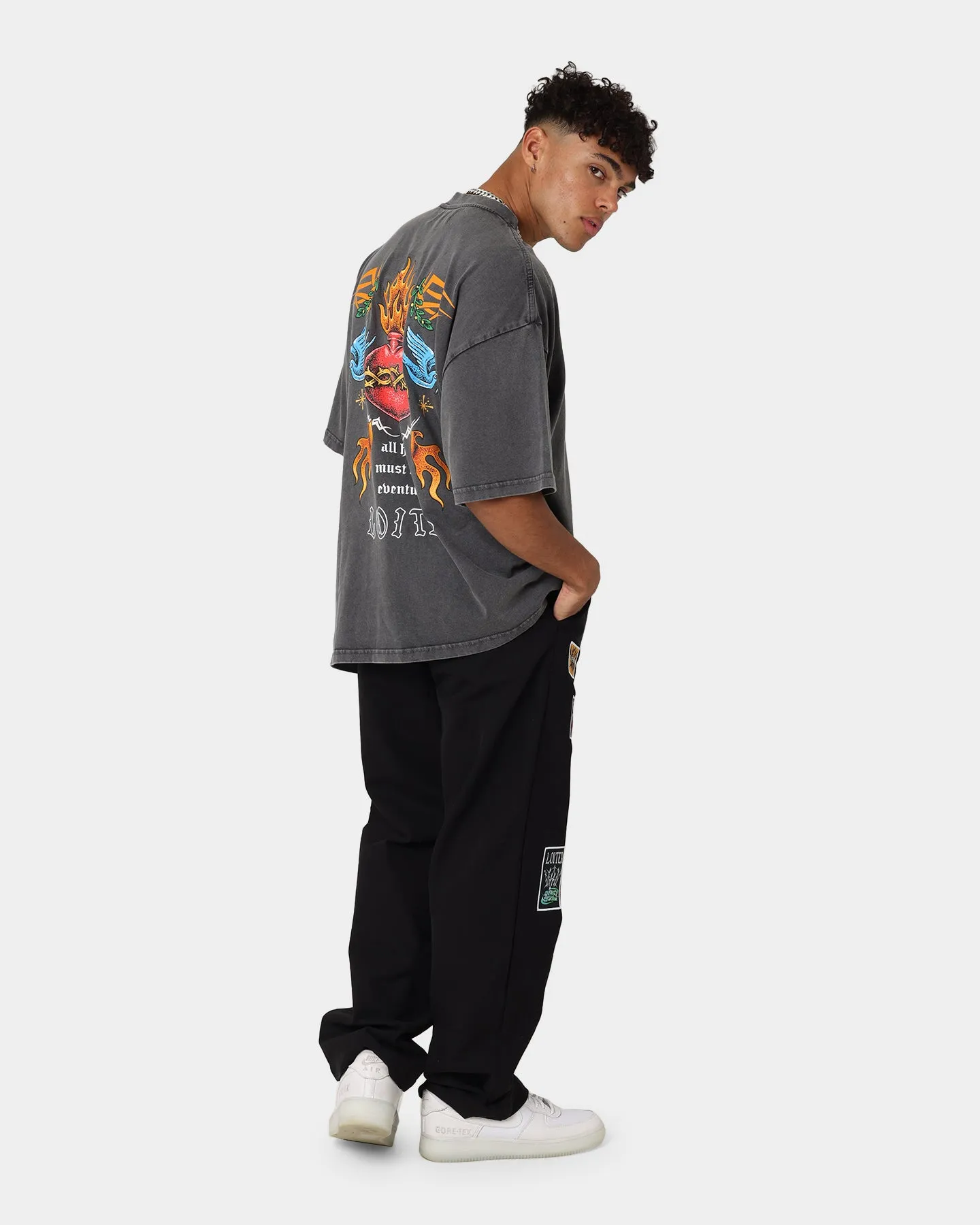 Loiter Hearts Ablaze T-Shirt Charcoal