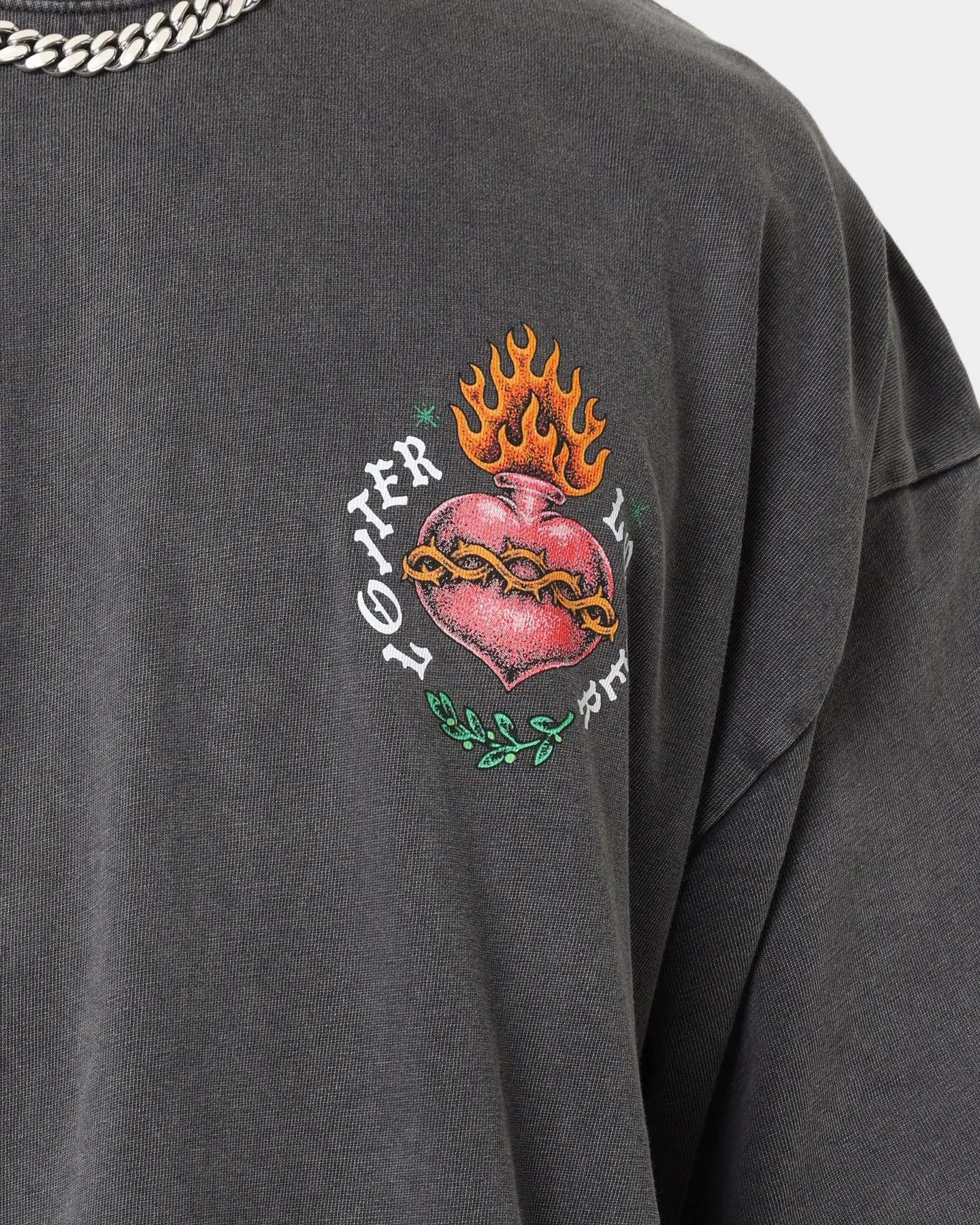 Loiter Hearts Ablaze T-Shirt Charcoal