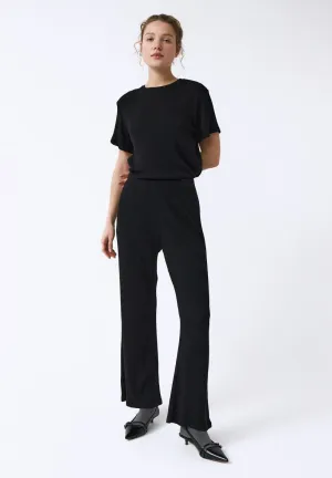 Lula Fine Rib Pant Black