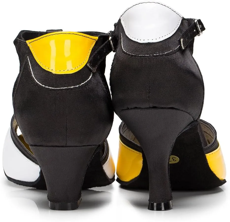 Minishion L199 Women's T-Strap Synthetic Latin Salsa Ballroom Dance Shoes