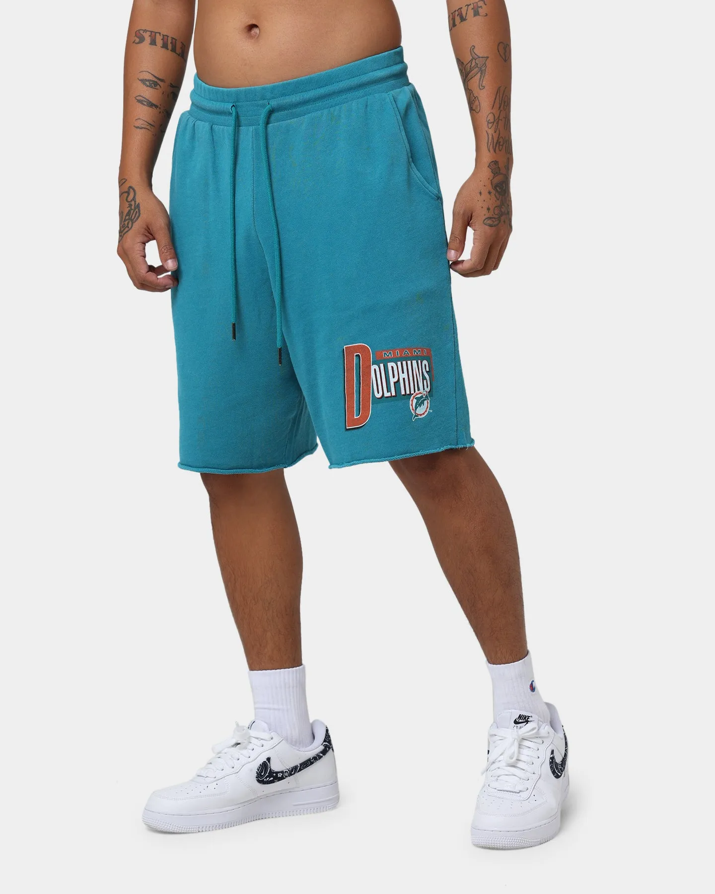 Mitchell & Ness Miami Dolphins Centre Block Shorts Faded Teal