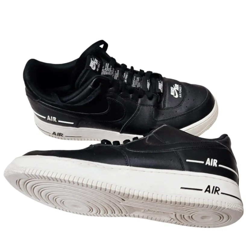 NIKE Air Force 1 Low-Top '07 LV8 "Double Air" B/W Sneaker (M/11.5) #CJ1379