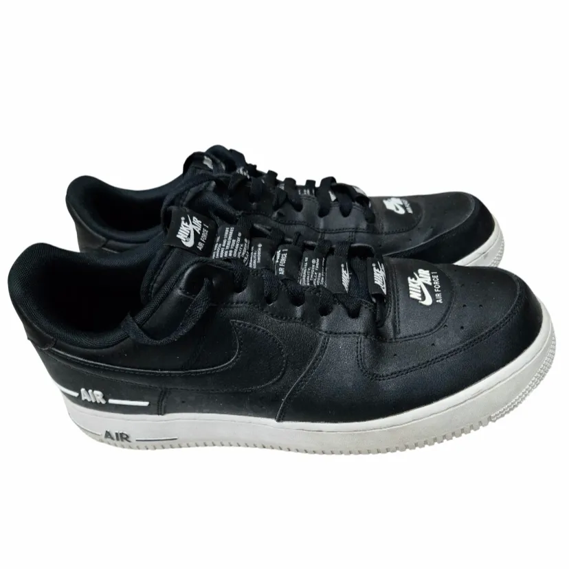 NIKE Air Force 1 Low-Top '07 LV8 "Double Air" B/W Sneaker (M/11.5) #CJ1379
