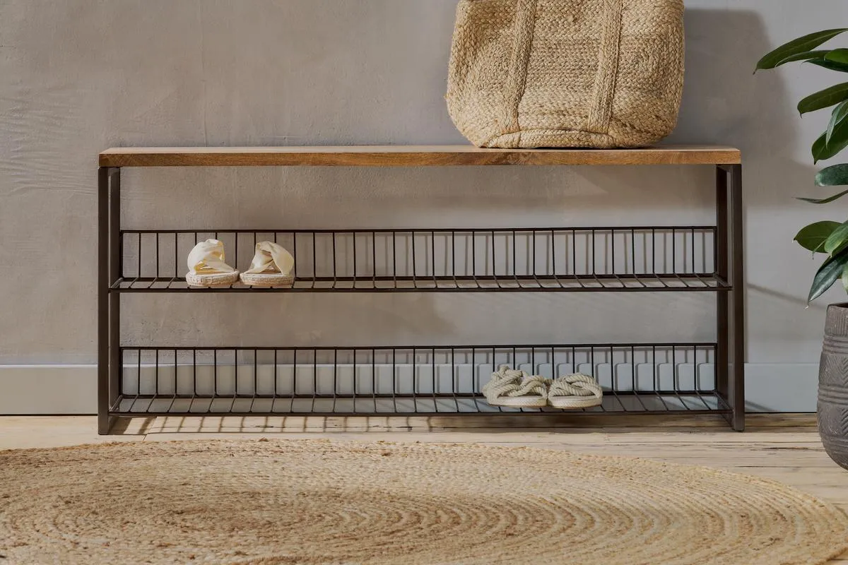 Nkuku Kiyoma Iron & Wood Low Standing Shelves