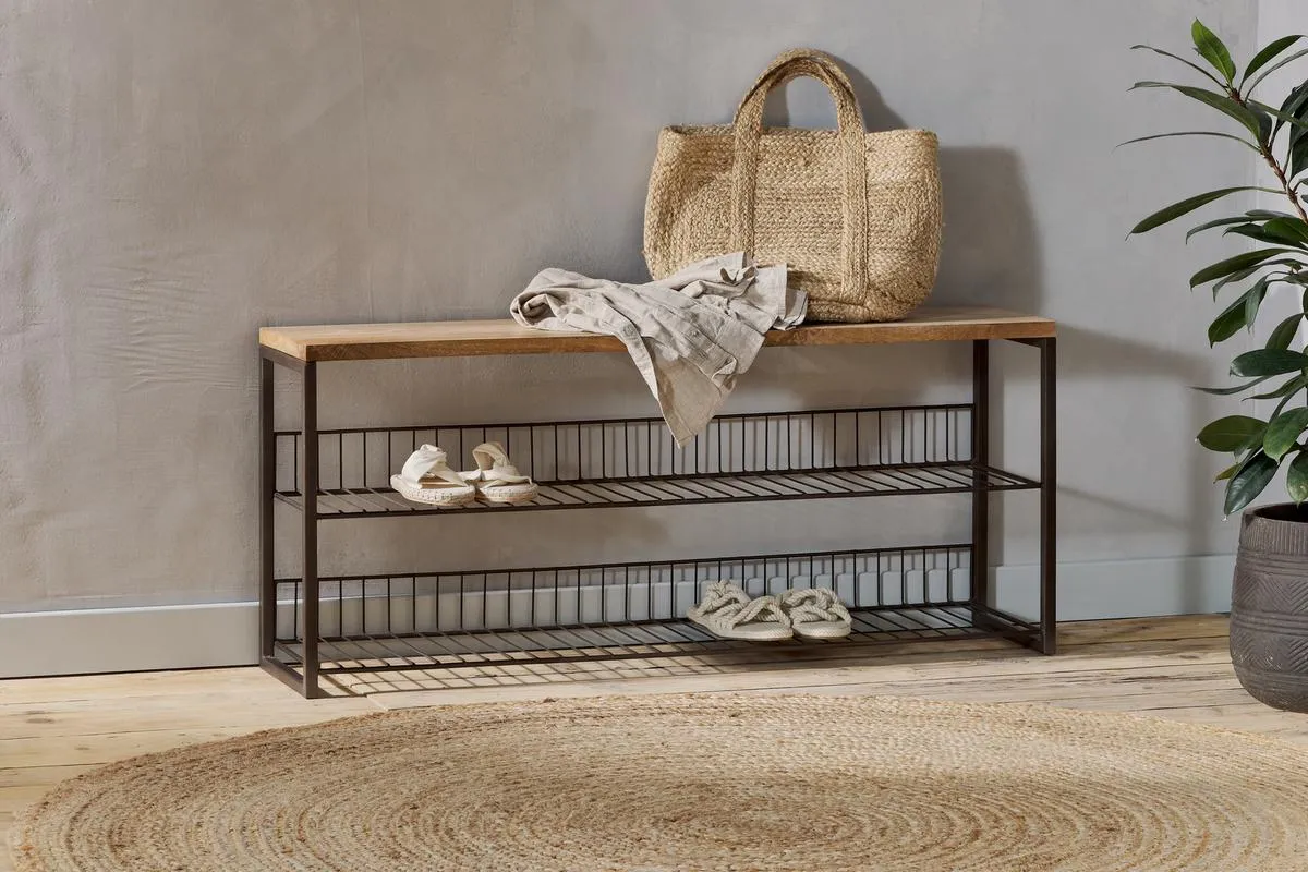 Nkuku Kiyoma Iron & Wood Low Standing Shelves