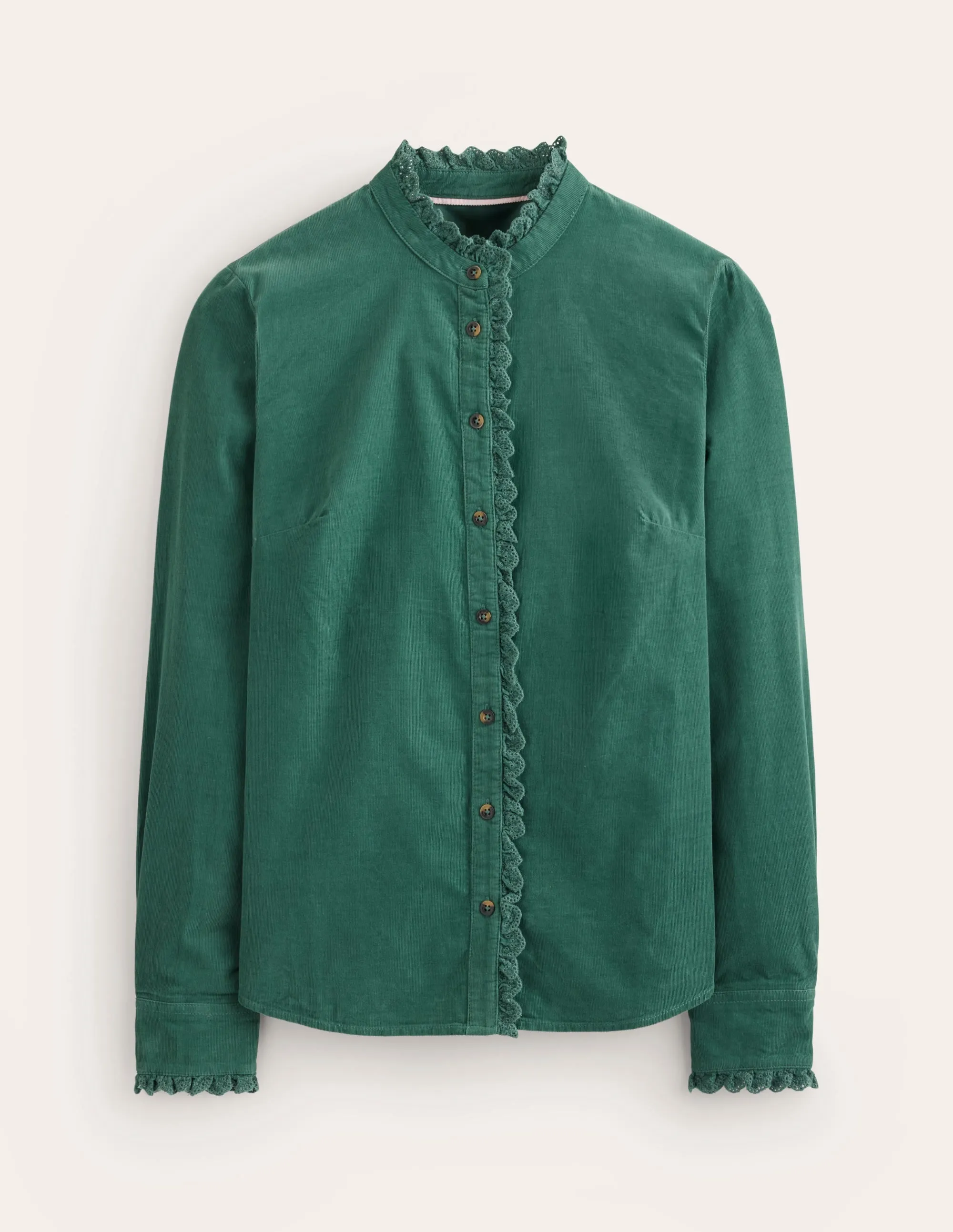 Phoebe Cord Shirt-Spruce Green