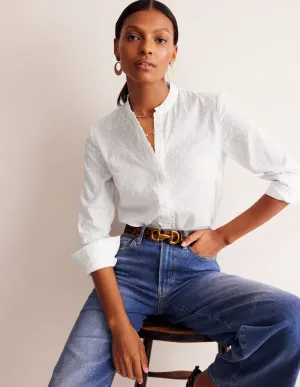 Phoebe Cotton Shirt-White Dobby