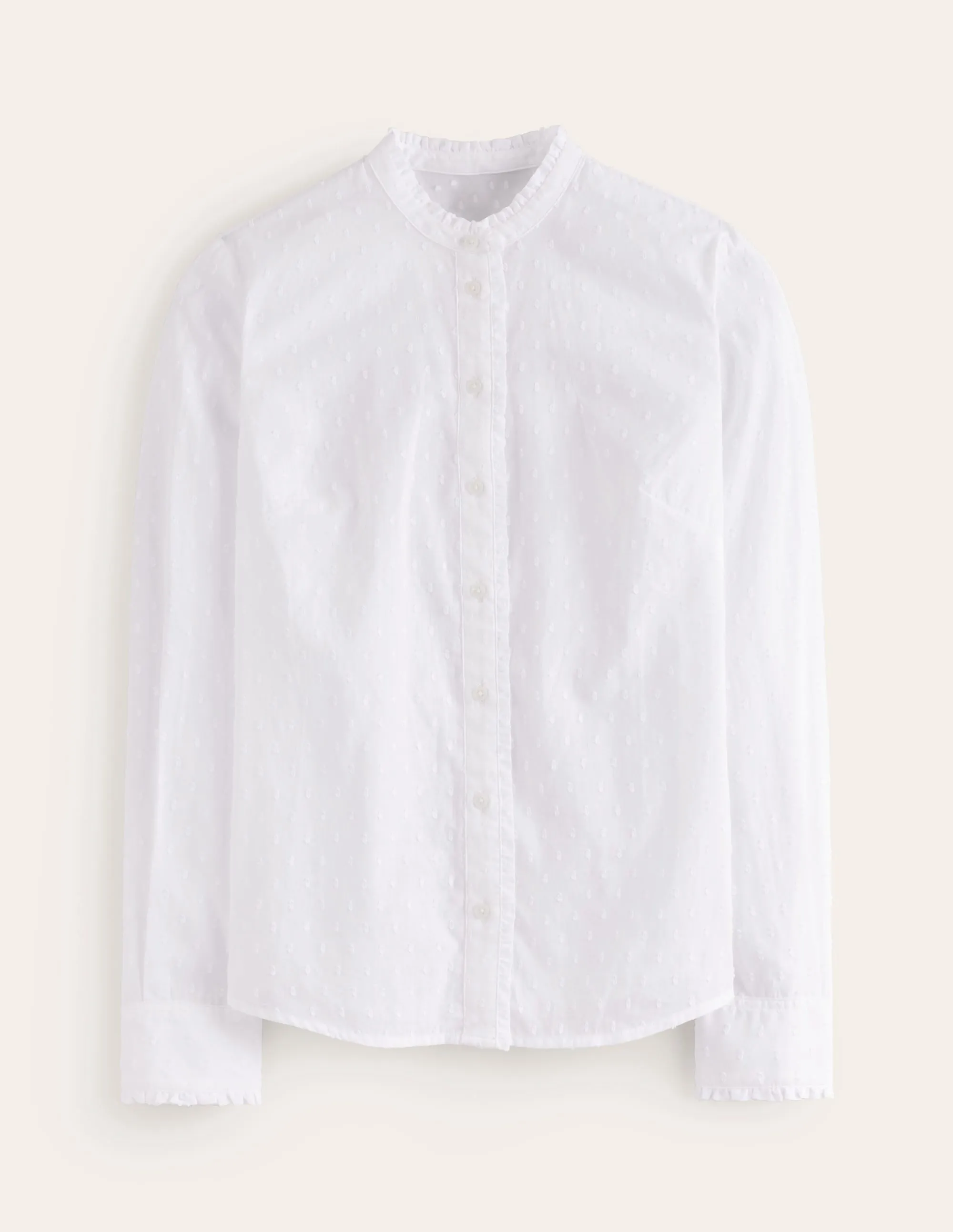 Phoebe Cotton Shirt-White Dobby