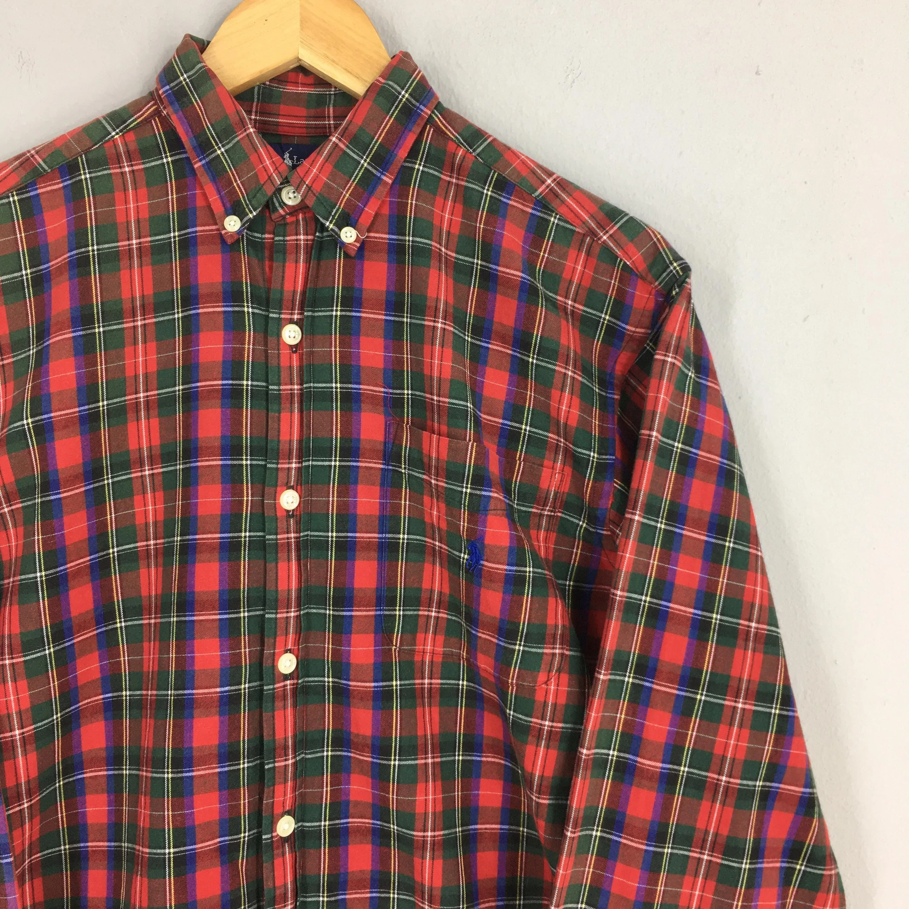 Polo Ralph Lauren Checkered Flannel Red Shirt Large