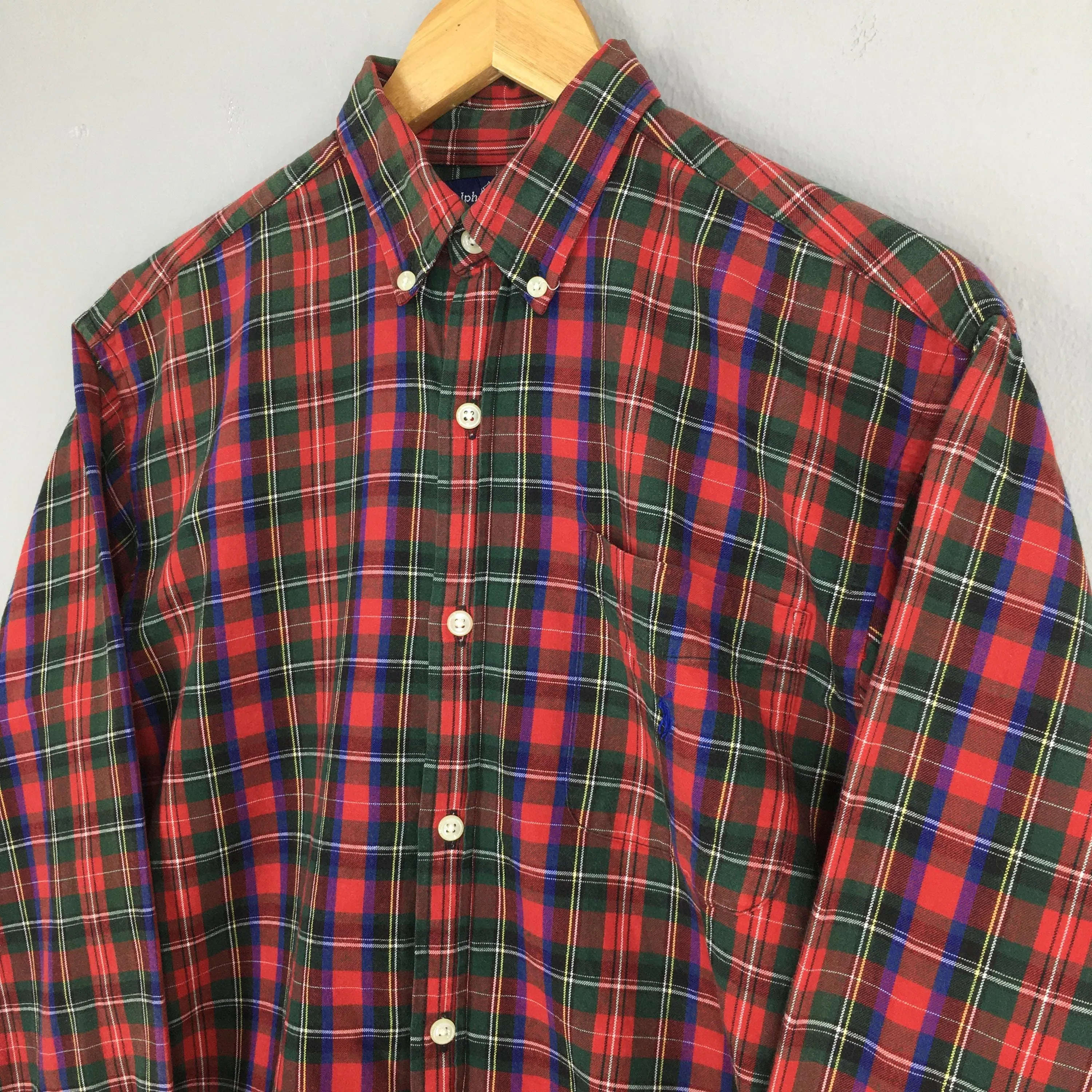 Polo Ralph Lauren Checkered Flannel Red Shirt Large