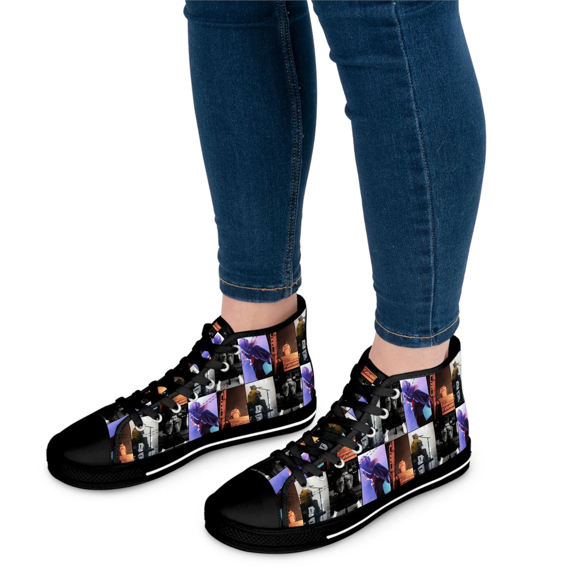 Post Malone On Tour Collage Women's High Top Sneakers