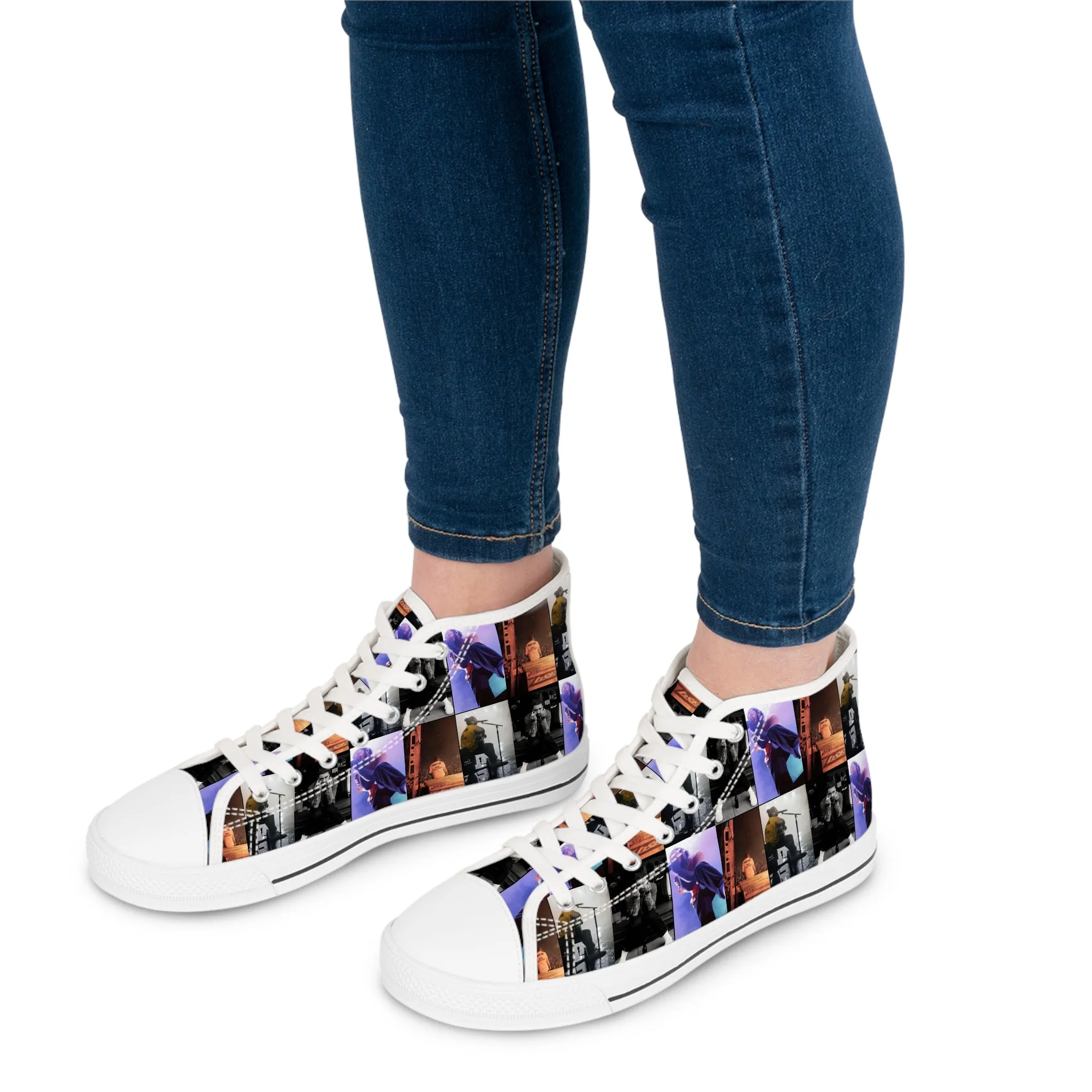 Post Malone On Tour Collage Women's High Top Sneakers