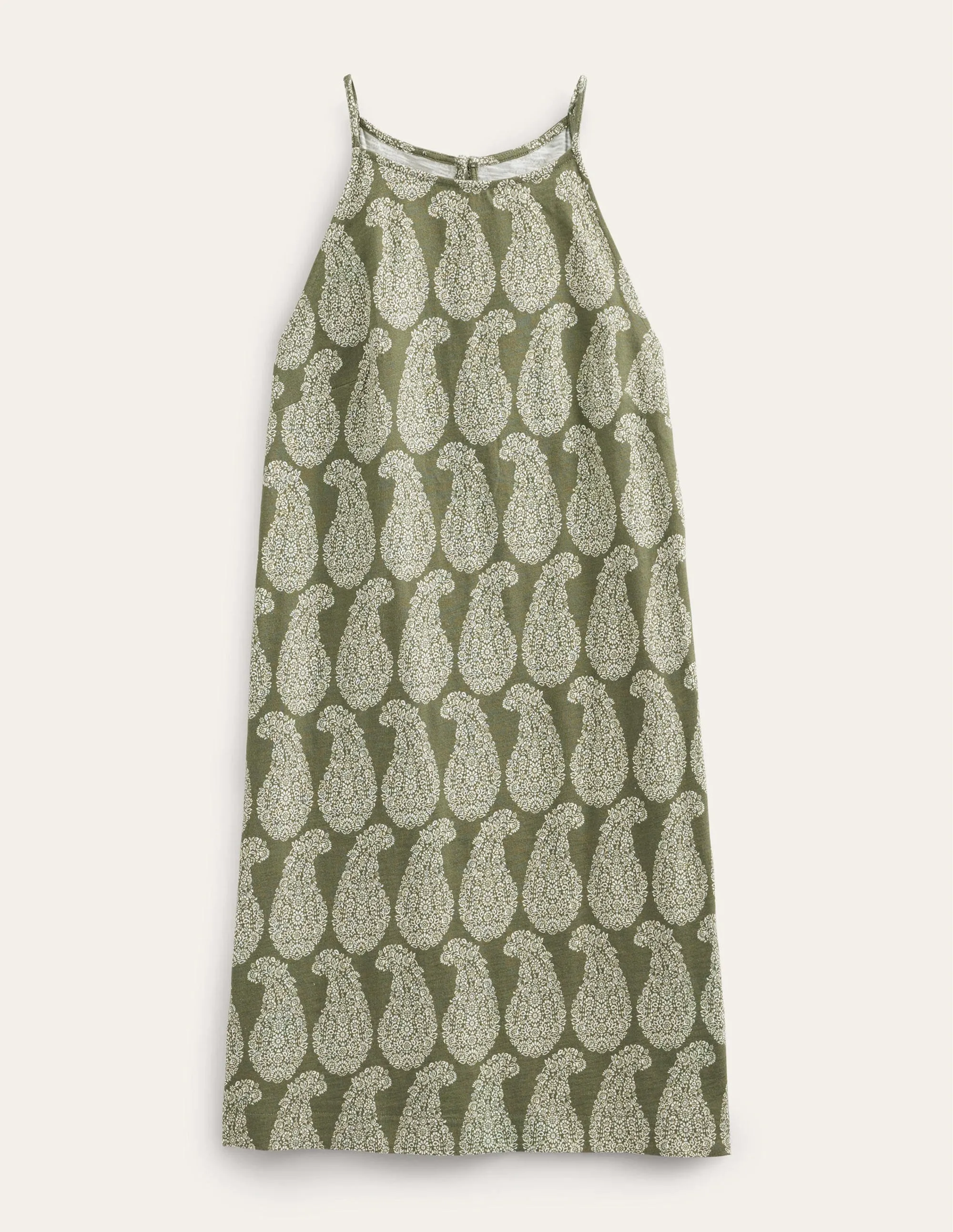 Racer Neck Jersey Mini Dress-Spruce, Sweet Paisley