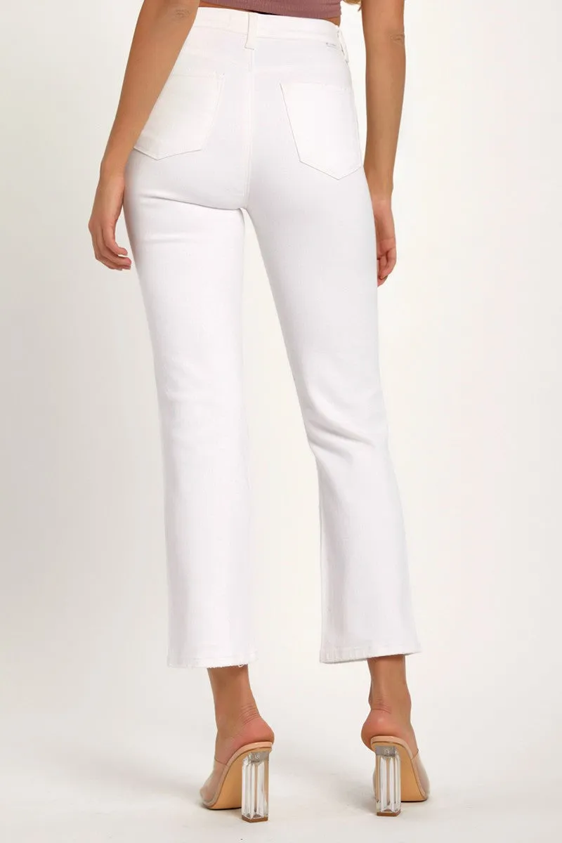 RISEN Distressed Cropped Straight Jeans
