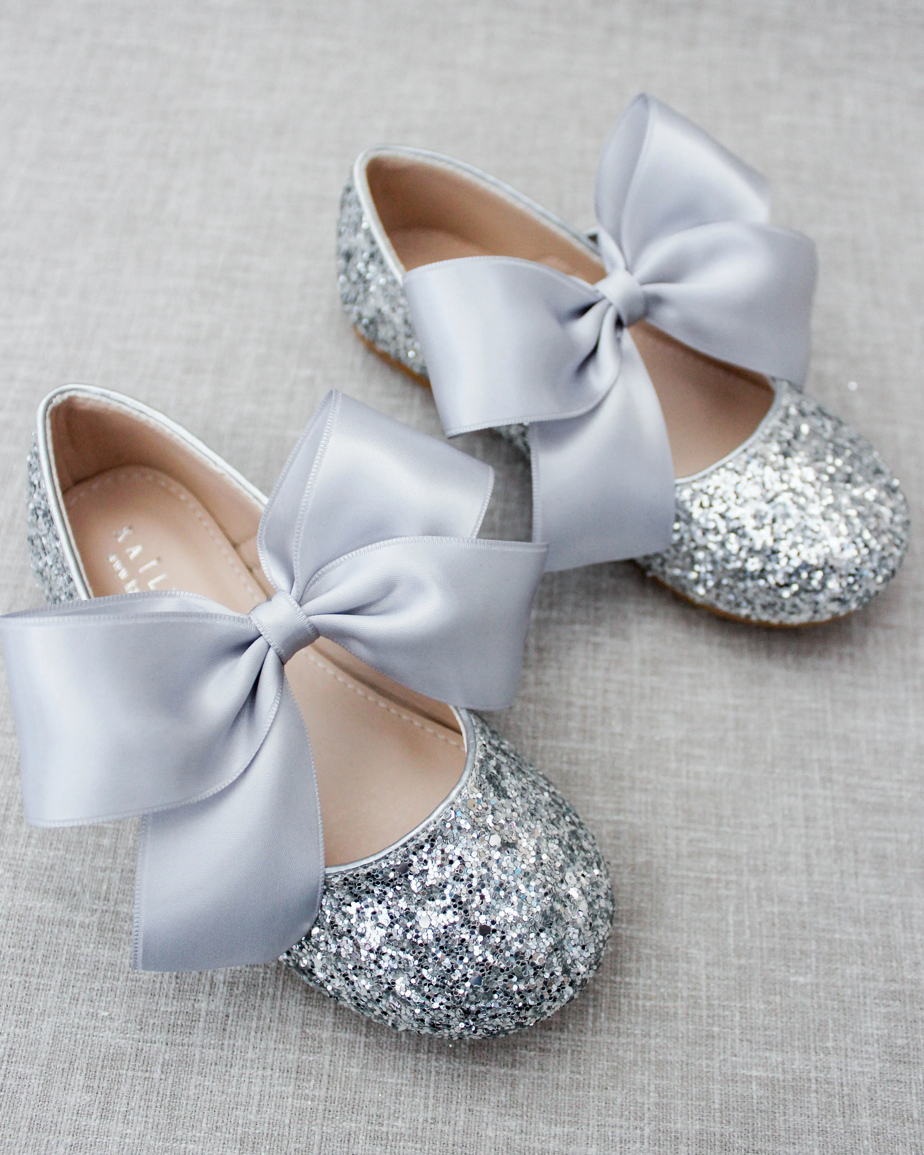 Rock Glitter Mary Jane with Satin Bow