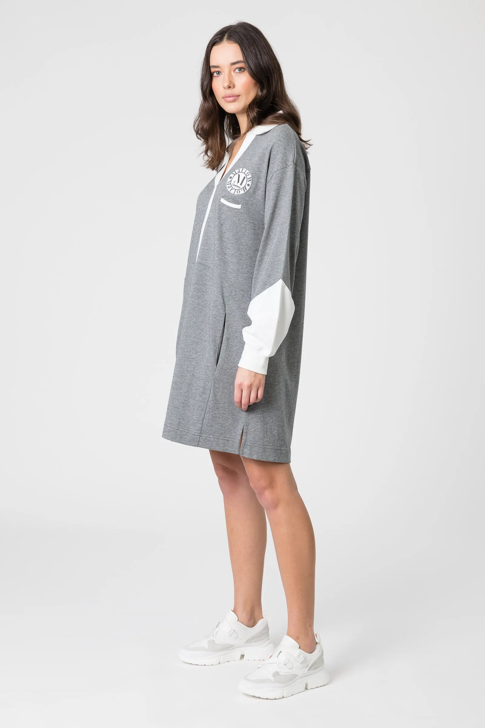 Series Rugby Dress - Grey/White