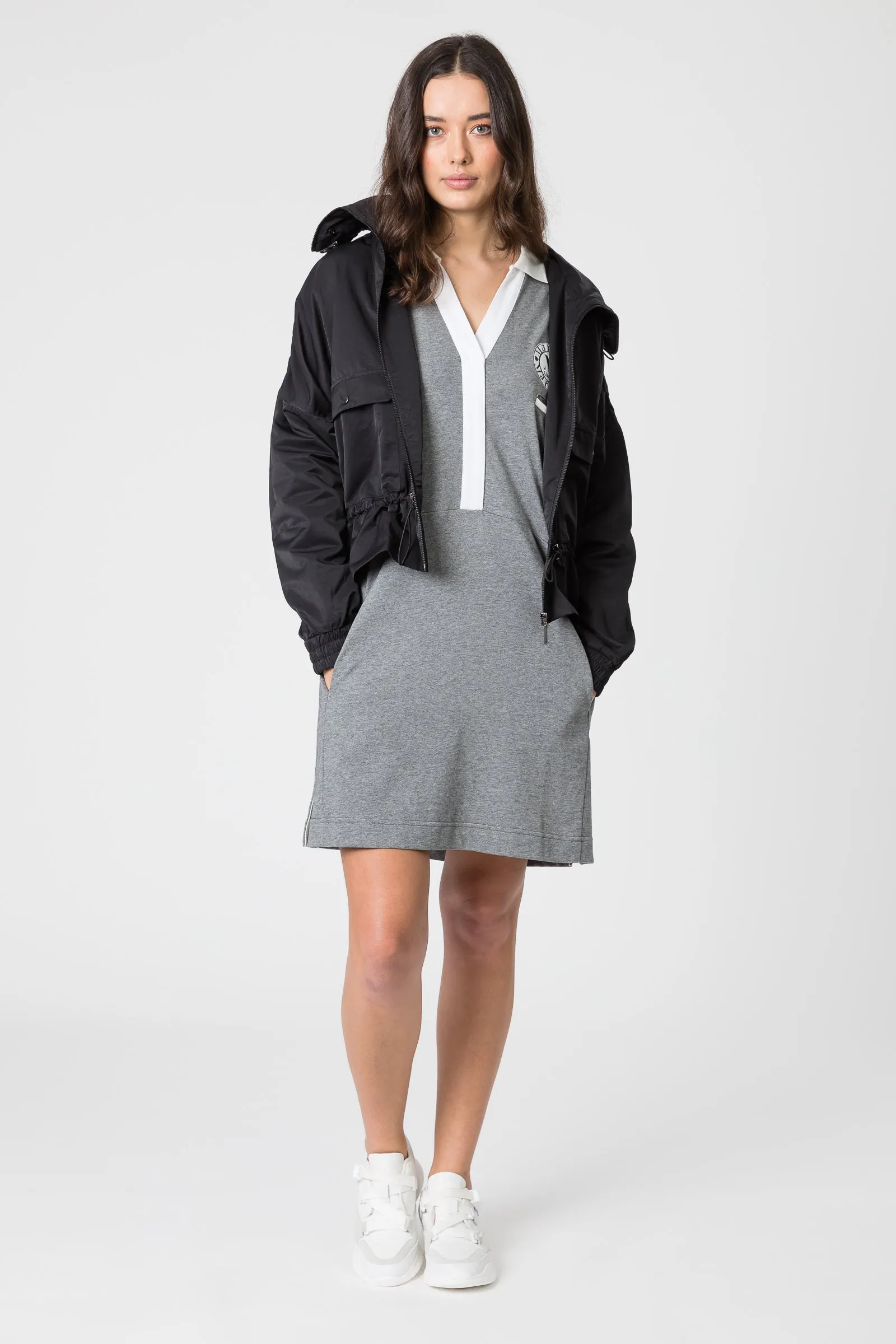 Series Rugby Dress - Grey/White