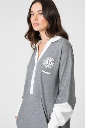 Series Rugby Dress - Grey/White