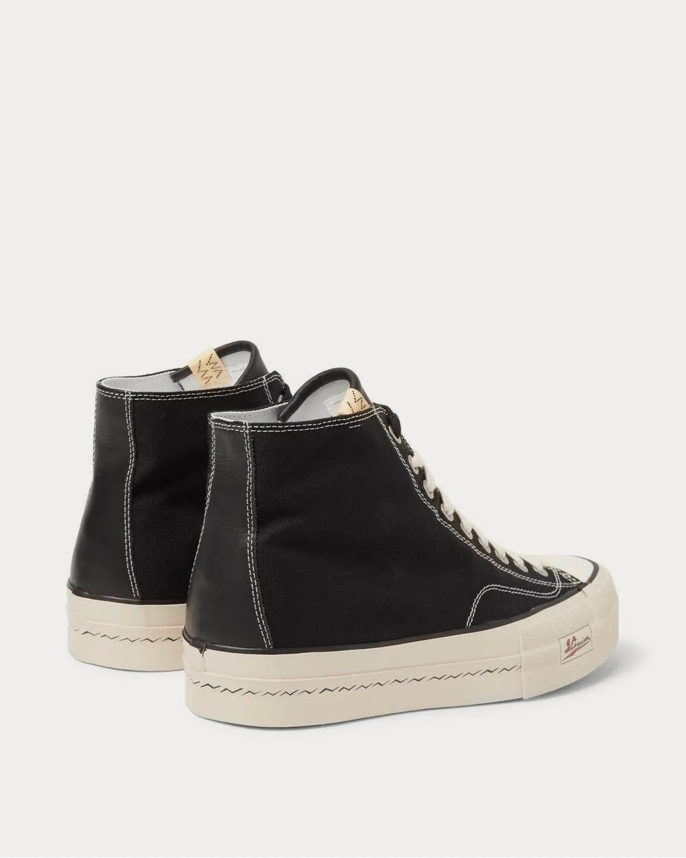 Skagway Leather-Trimmed Canvas High-Top  Black high top sneakers