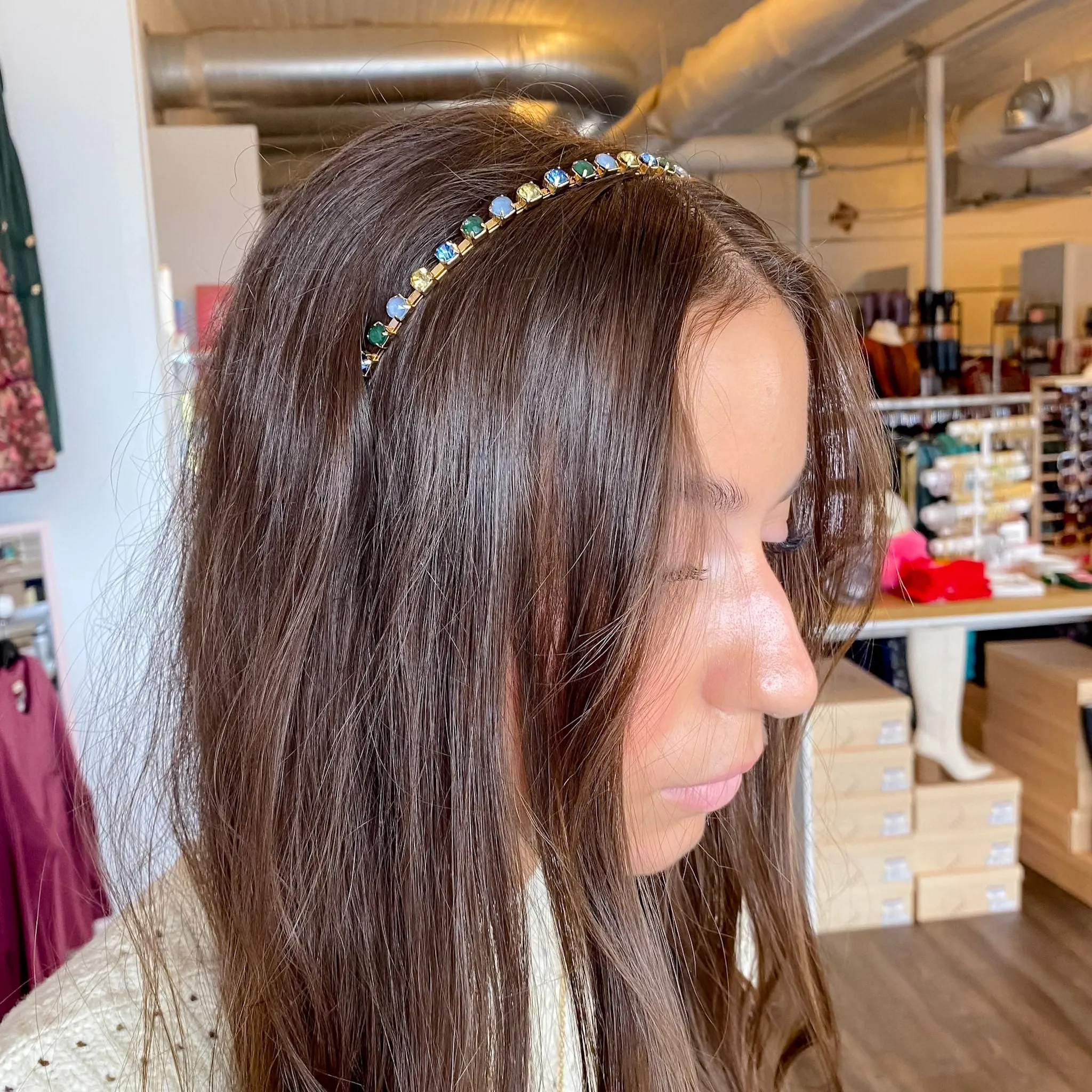 Skinny Multi Crystal Headband