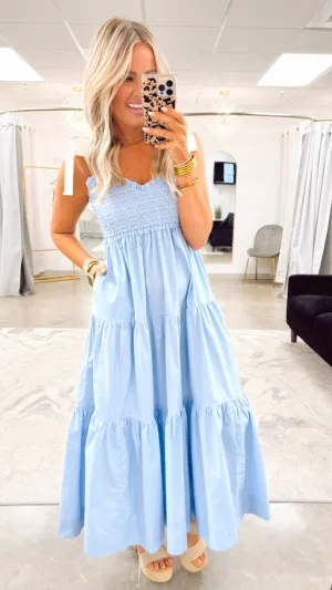 Tabitha Tiered Maxi Dress-Blue