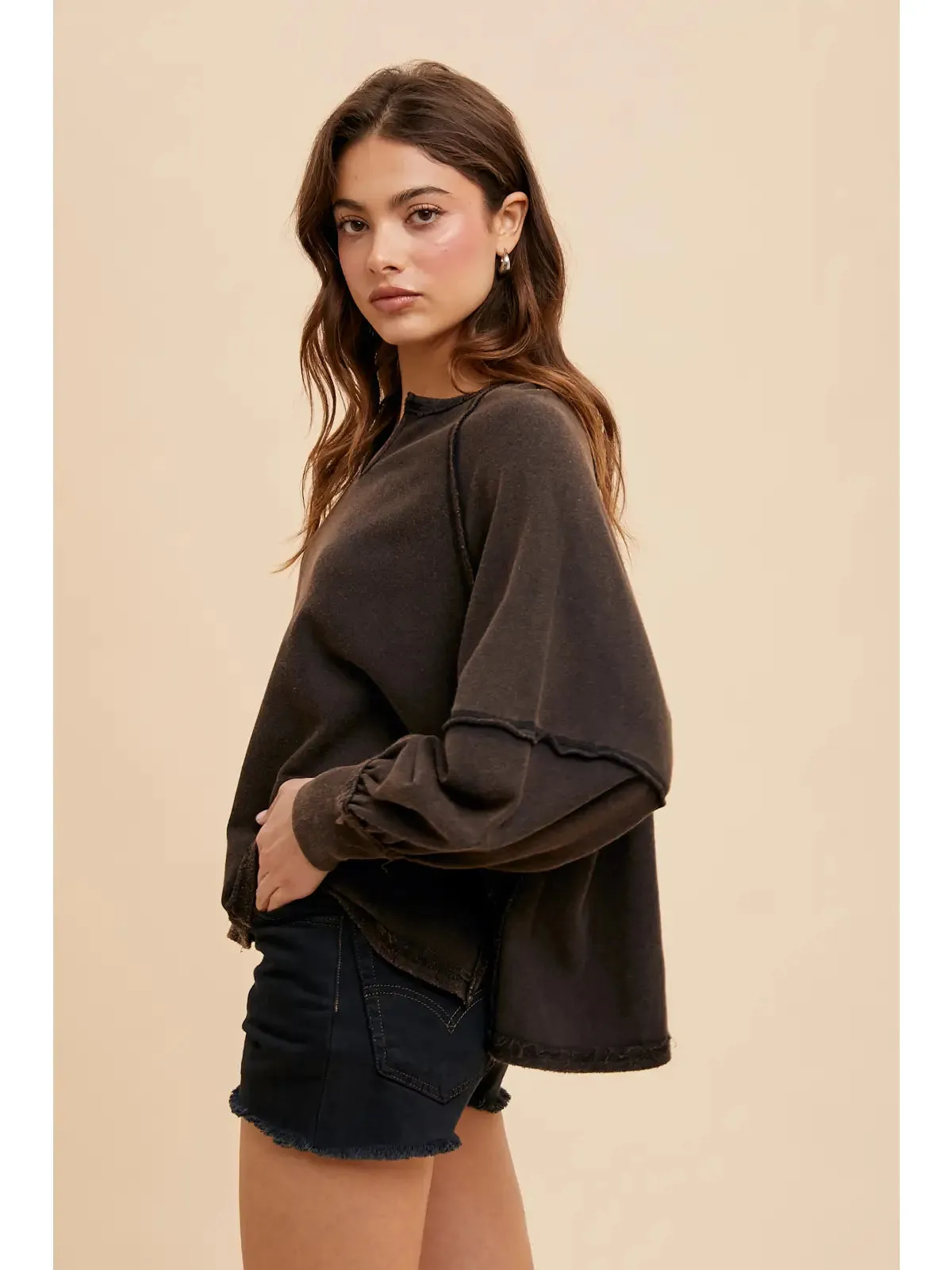 Terry Charcoal  Pullover