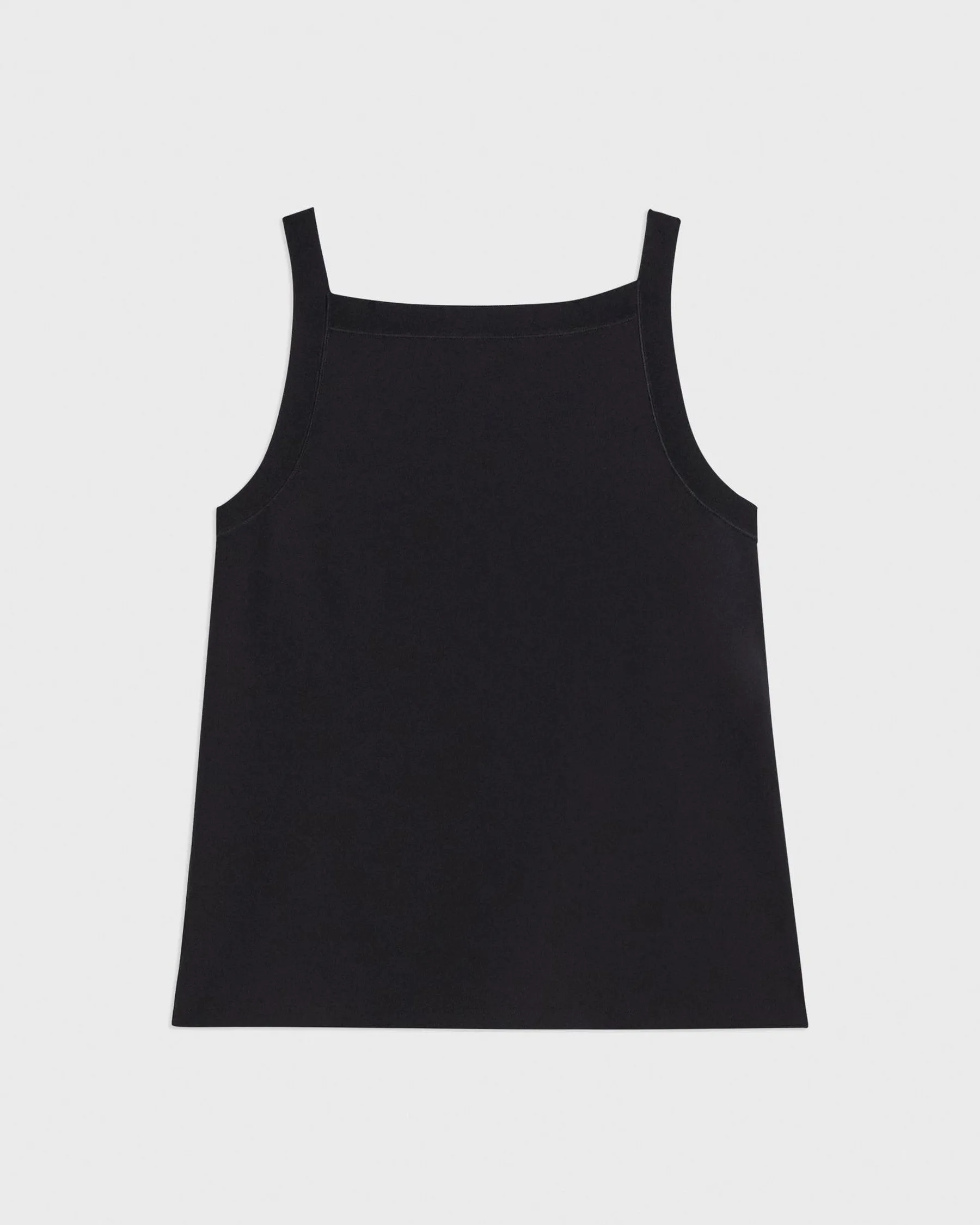 Theory Square Neck Tank in Interlock Knit - Black
