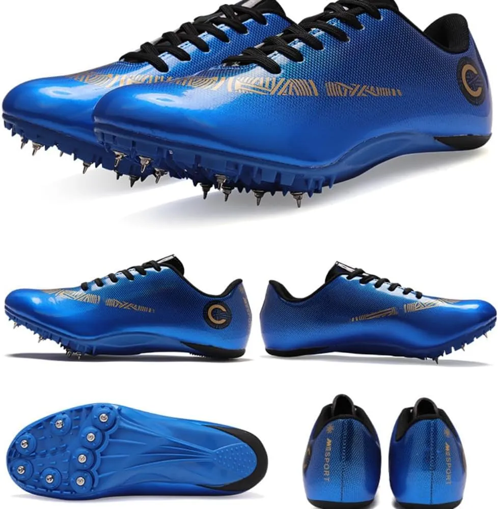 Unisex Track and Field Shoes with 8 Nails Spikes, Training Competition Athletics Sprint Spikes Shoes, Long Jumping Athletics Shoes for Men, Women, Boys and Girls