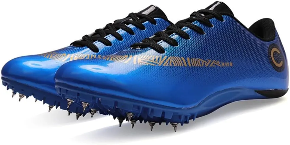 Unisex Track and Field Shoes with 8 Nails Spikes, Training Competition Athletics Sprint Spikes Shoes, Long Jumping Athletics Shoes for Men, Women, Boys and Girls