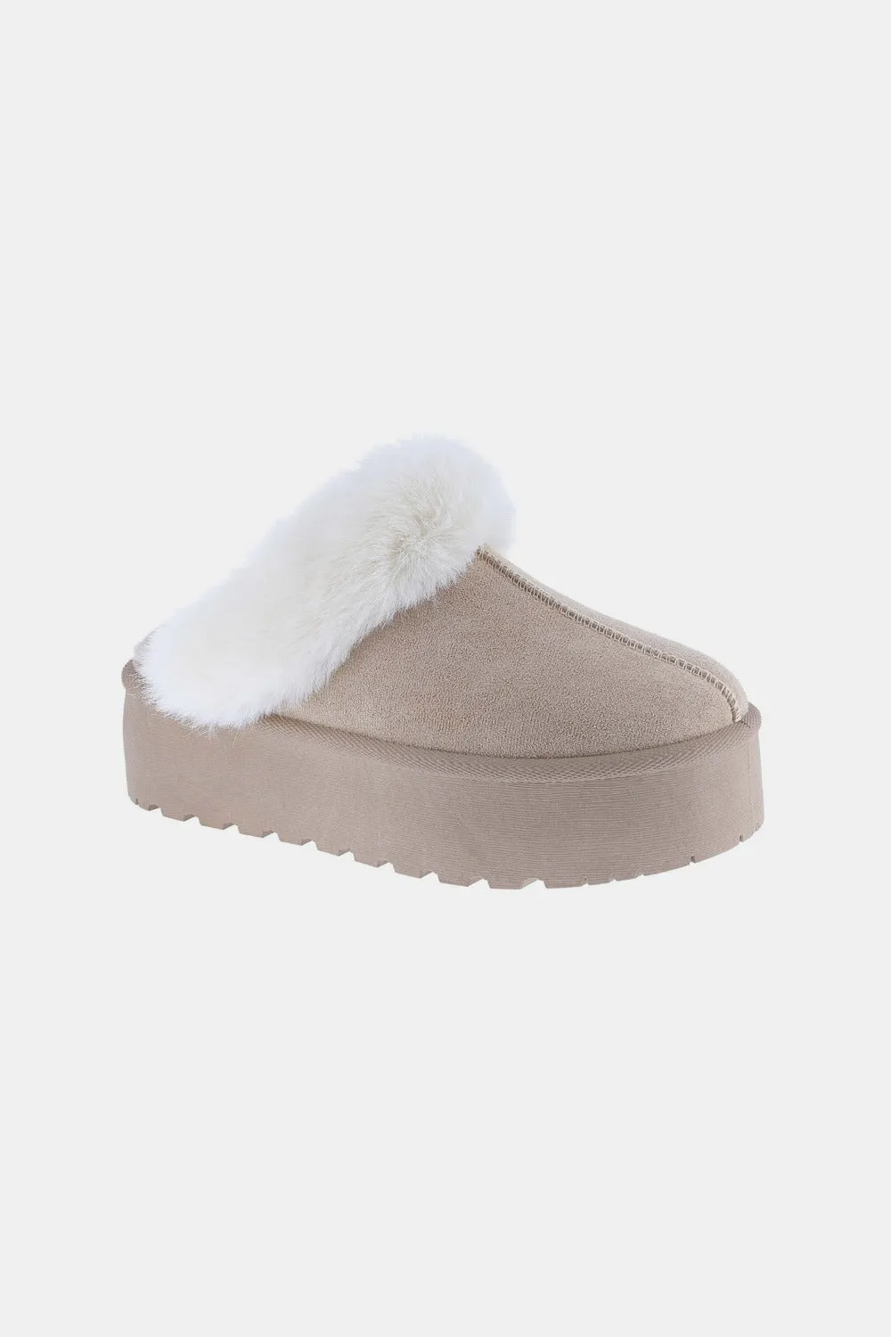 Weeboo Thick Bottom Fur Trim Snow Slippers - Gift Idea