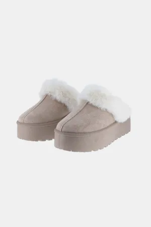 Weeboo Thick Bottom Fur Trim Snow Slippers - Gift Idea