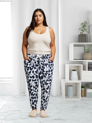 White and Blue Printed Palazzo Pants for Women with Effortless Style