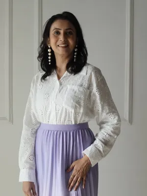 White Laser Cut Shirt White Laser Cut Shirt