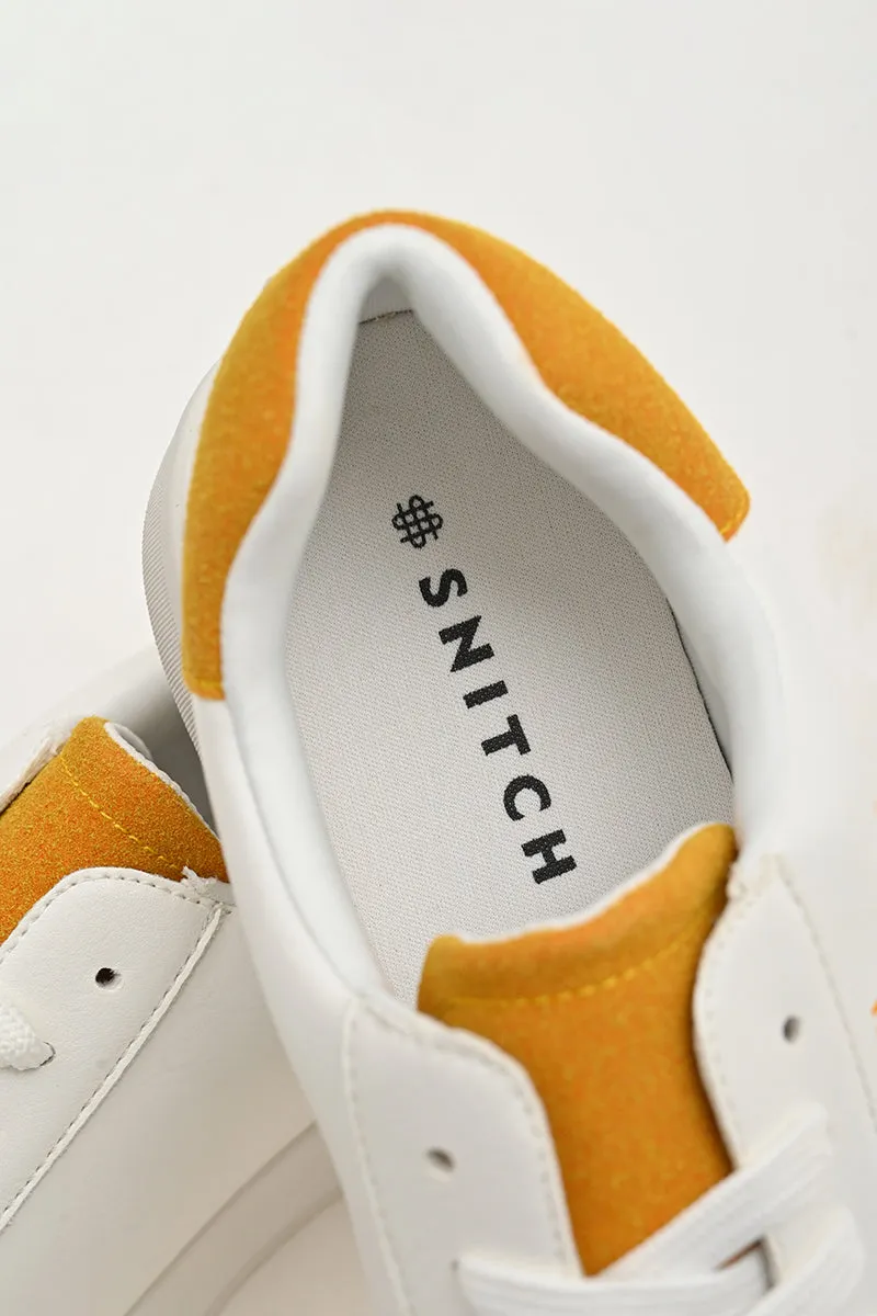 White Solid Sneakers