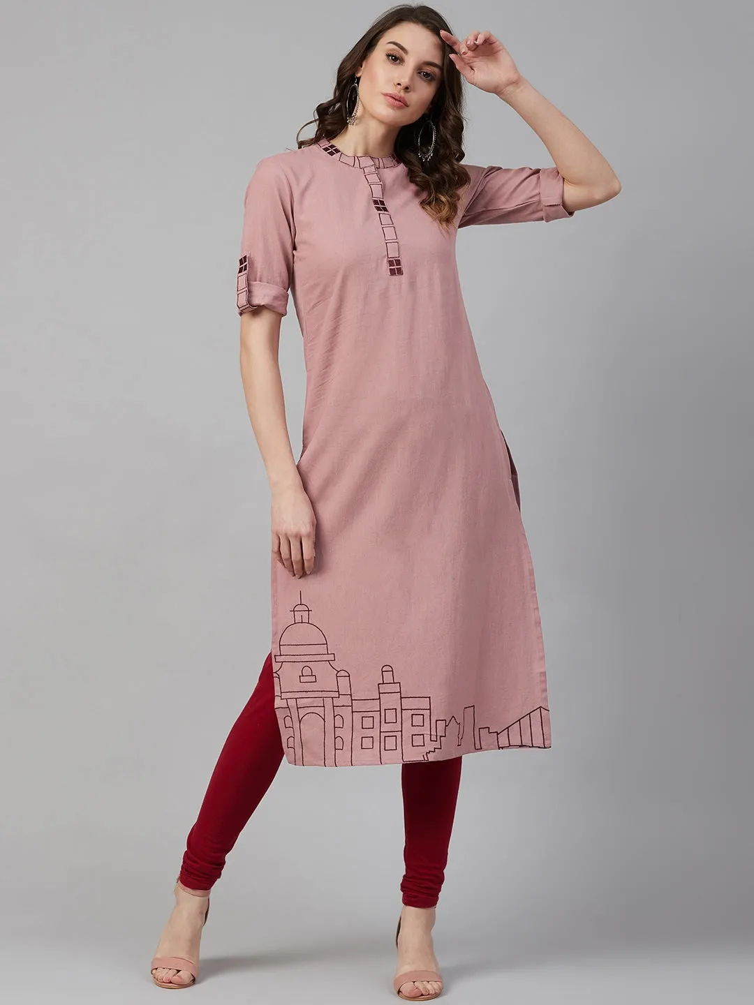 Women Dusty Straight Kurta