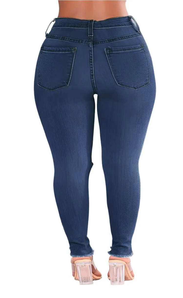 Youthful Style Plus-Size Stretch Ripped Fat Lady Jeans Plus Size Fat Lady Denim
