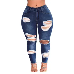 Youthful Style Plus-Size Stretch Ripped Fat Lady Jeans Plus Size Fat Lady Denim