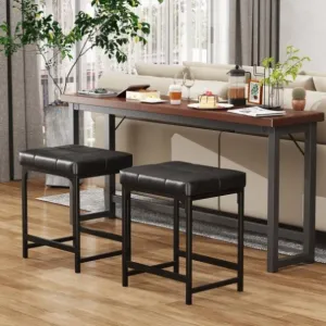 ZUN 2 Pack Vanity Stool Chair, Makeup Stool, Faux Leather Vanity Stool, Modern Foot Stool for Vanity 87729795