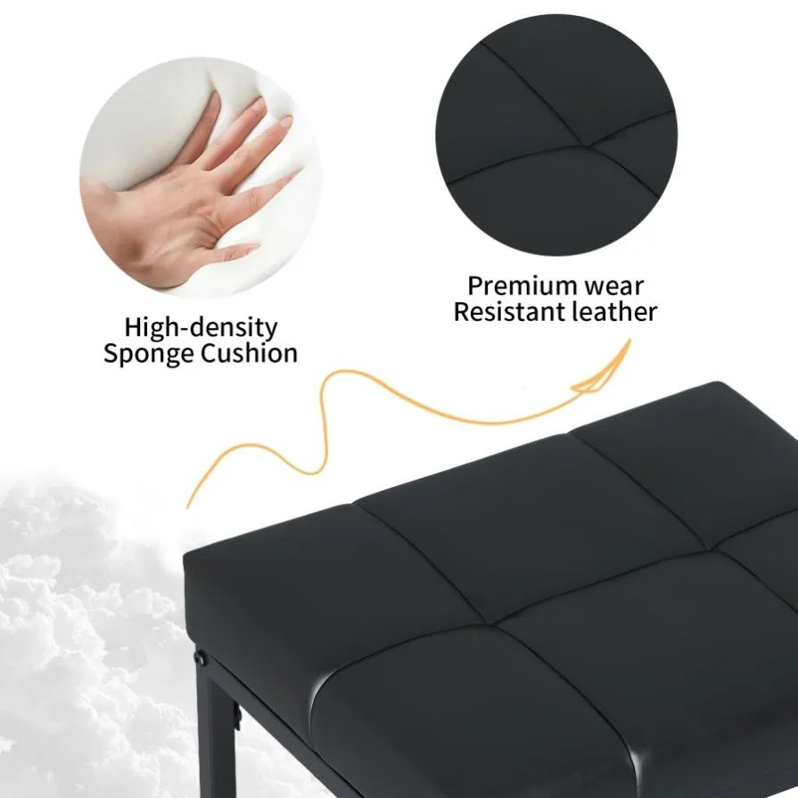 ZUN 2 Pack Vanity Stool Chair, Makeup Stool, Faux Leather Vanity Stool, Modern Foot Stool for Vanity 87729795